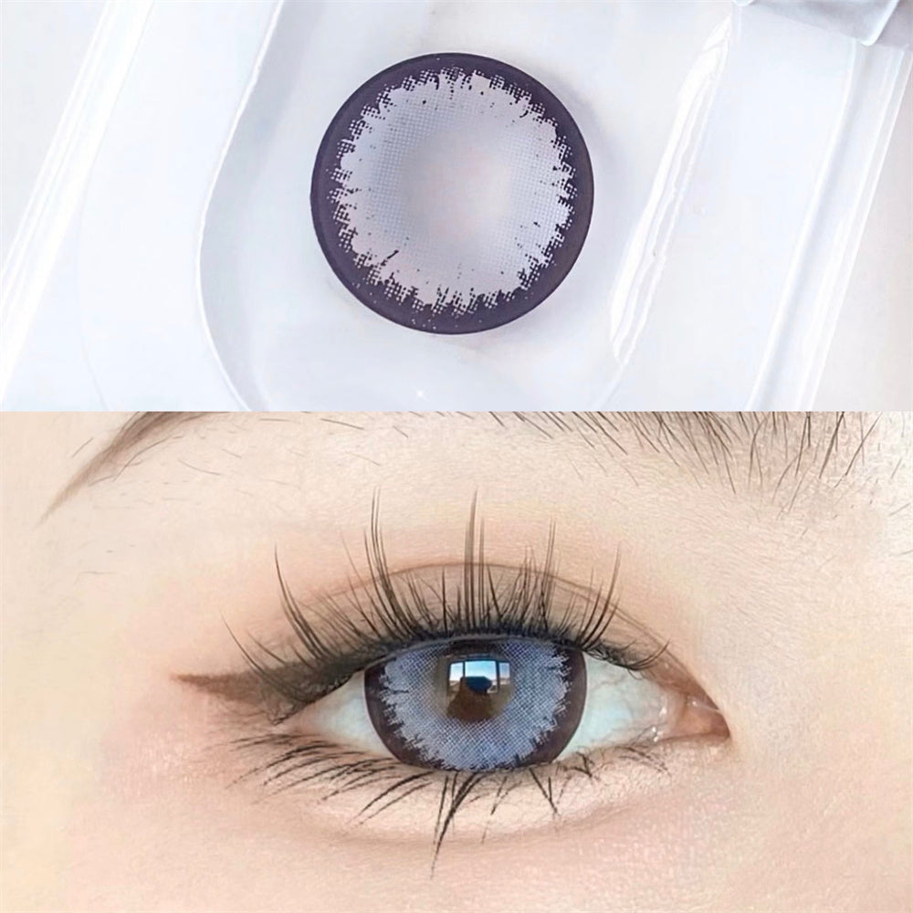 Morningcon Black currant blue Colored Contact Lenses For Eyes Half Yearly 2pcs