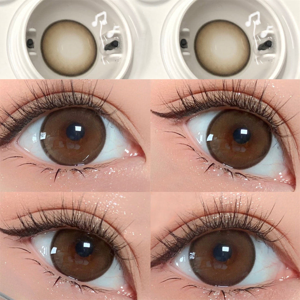 Morningcon Amber Tears ash Colored Contact Lenses For Eyes Half Yearly 2pcs