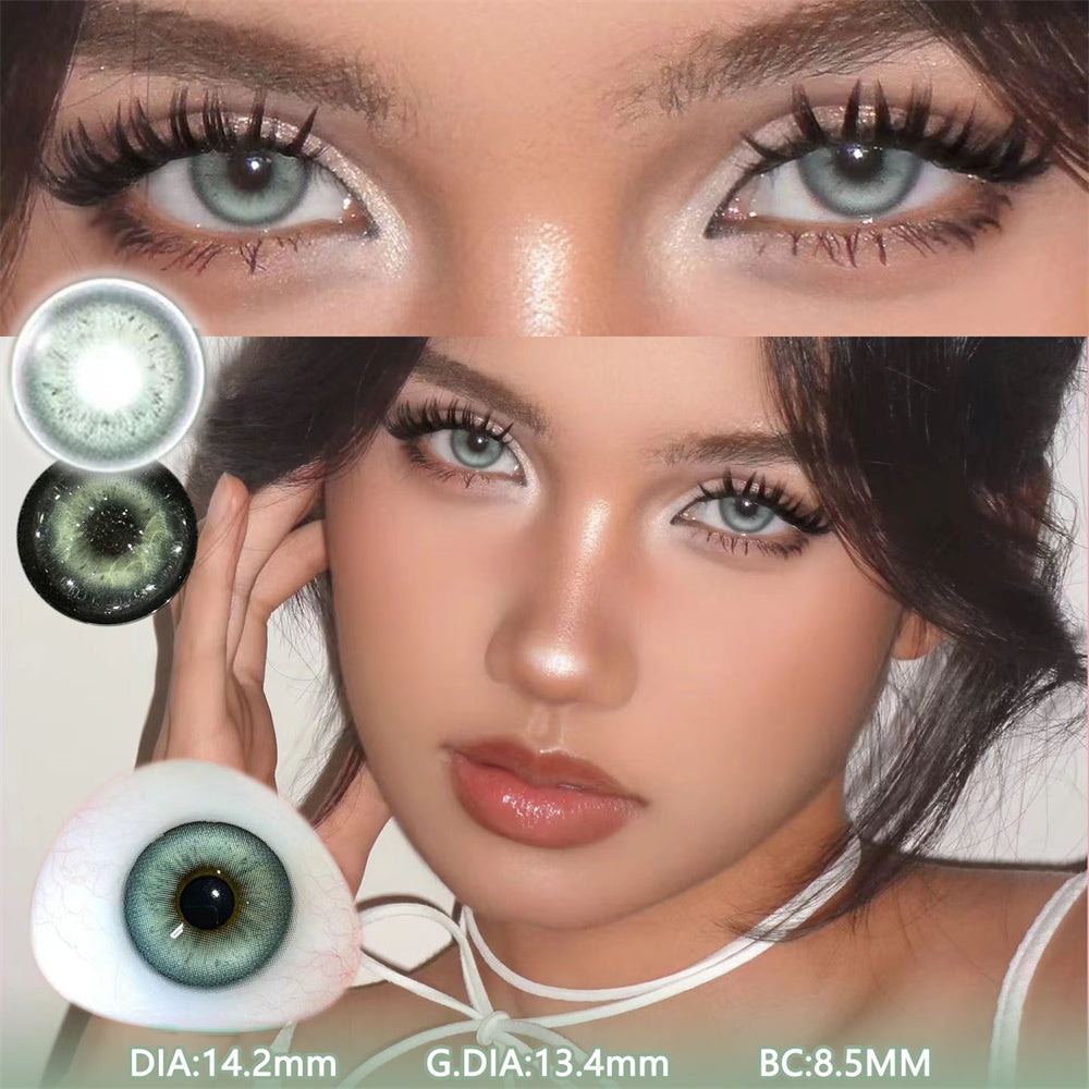 Morningcon Atlanta Blue Colored Contact Lenses For Eyes Half Yearly 2pcs