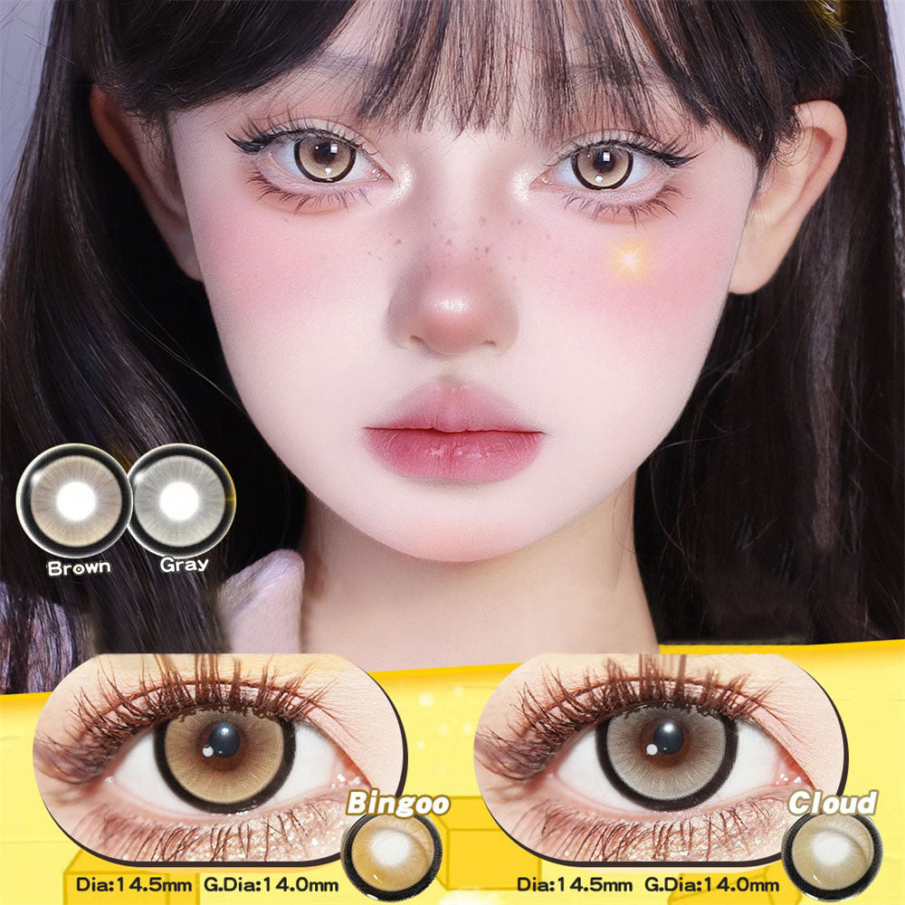 Morningcon Bingo Colored Contact Lenses For Eyes Half Yearly 2pcs