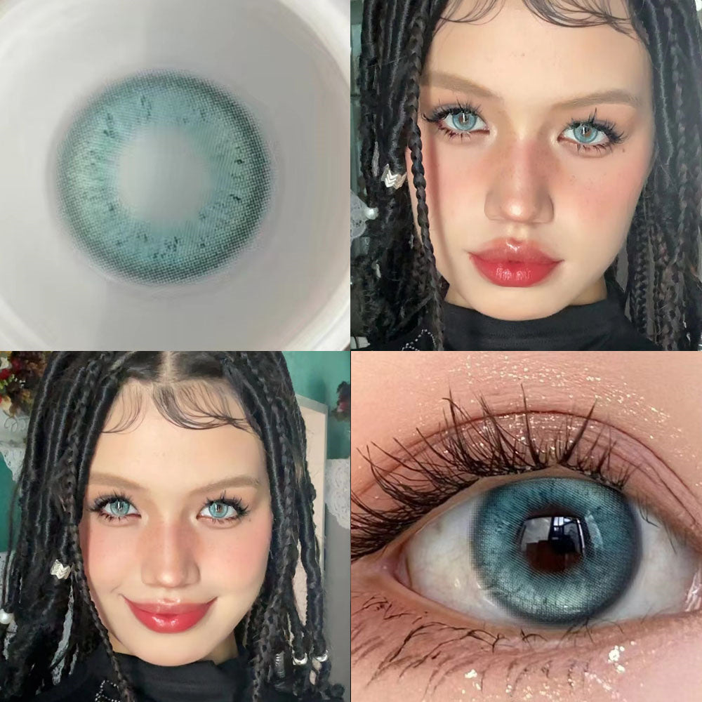 Morningcon Atlanta Blue Colored Contact Lenses For Eyes Half Yearly 2pcs