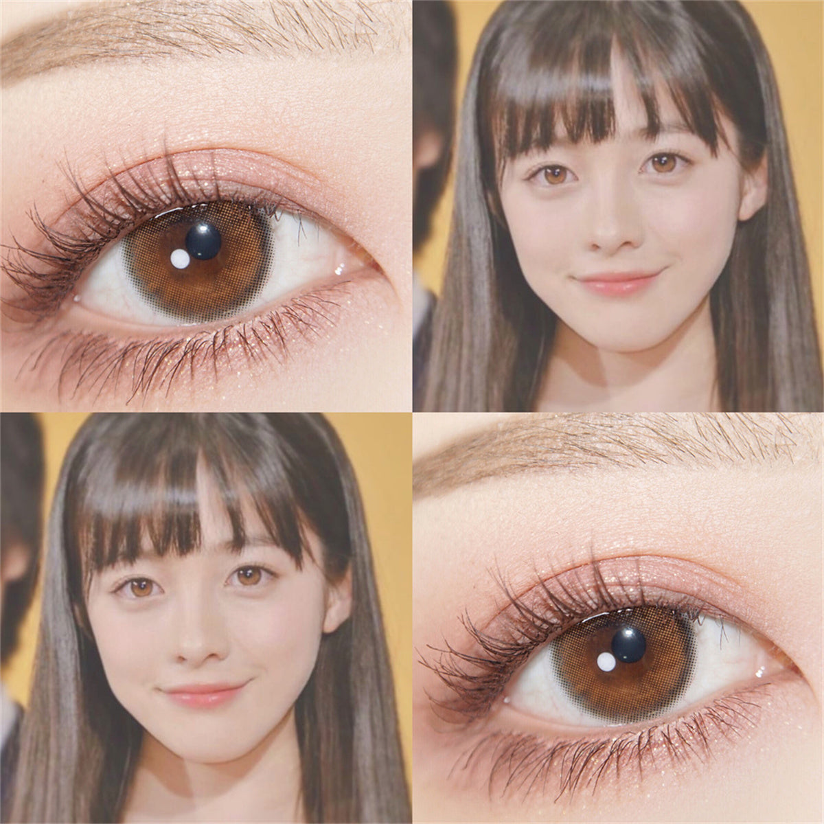 Morningcon Amber Brown Colored Contact Lenses For Eyes Half Yearly 2pcs