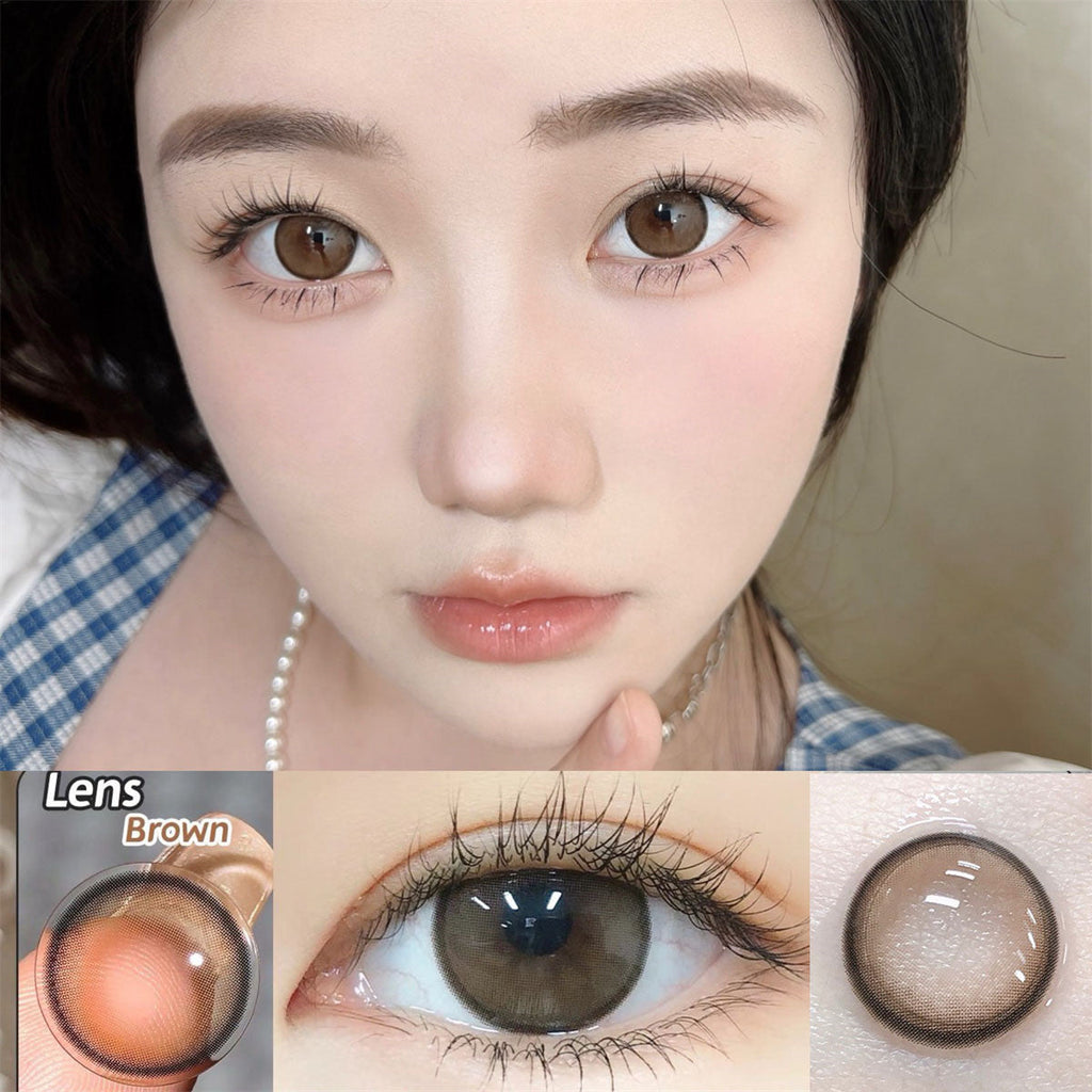 Morningcon Amber Tears ash Colored Contact Lenses For Eyes Half Yearly 2pcs