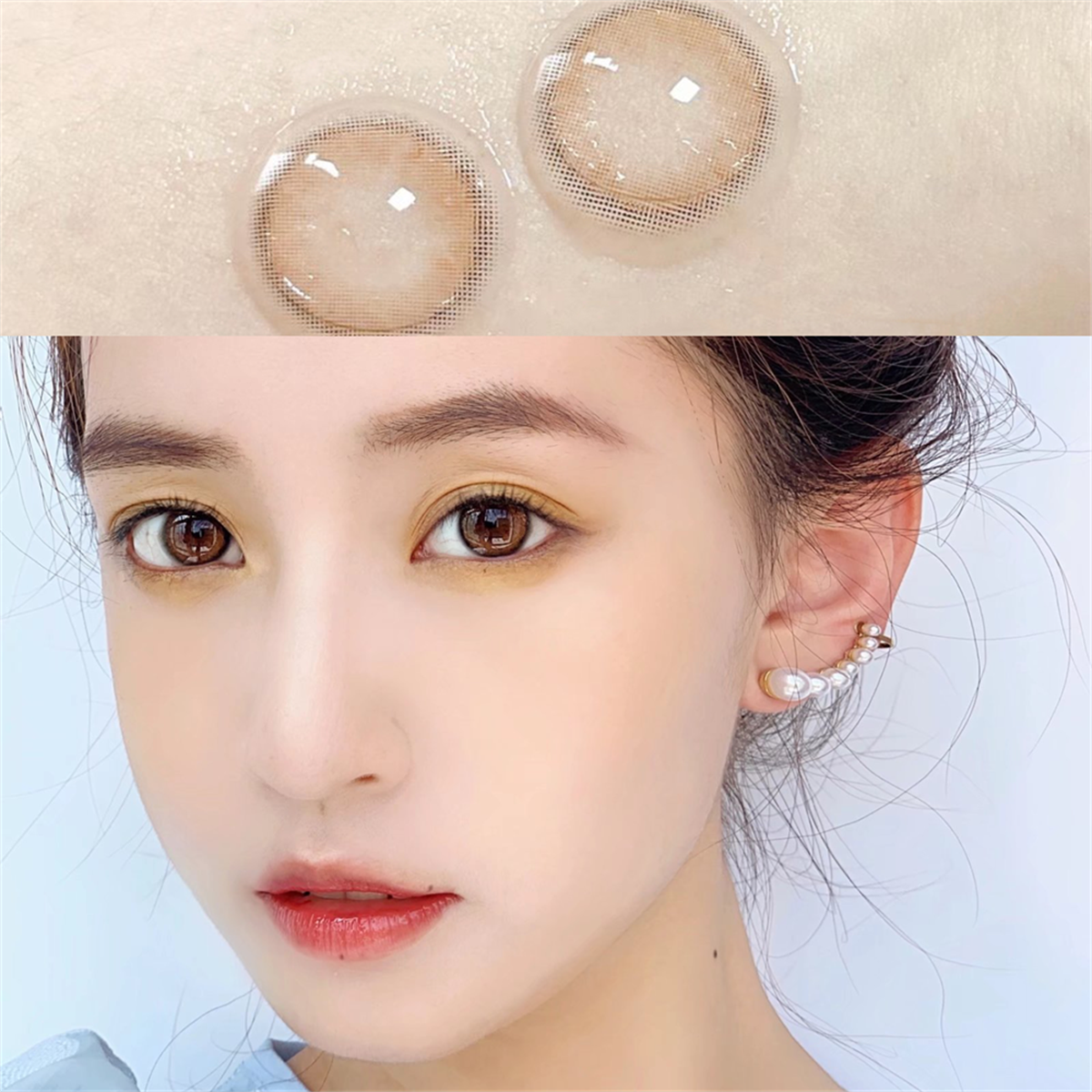 Morningcon Amber Brown Colored Contact Lenses For Eyes Half Yearly 2pcs