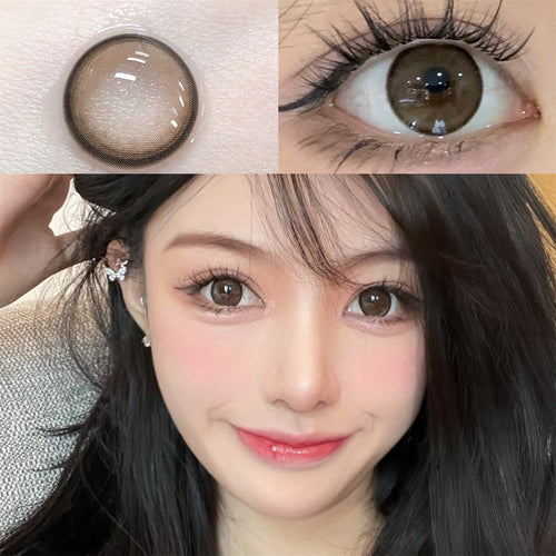 Morningcon Amber Tears ash Colored Contact Lenses For Eyes Half Yearly 2pcs
