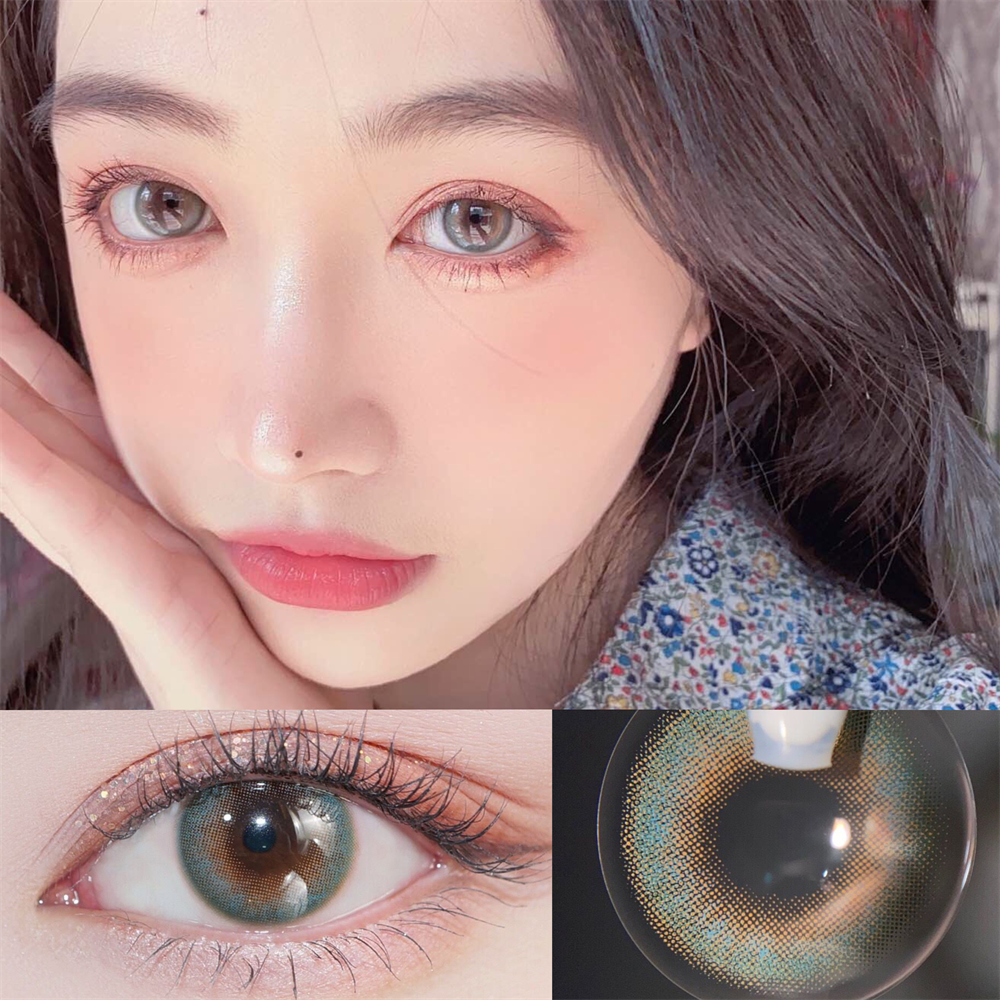 Morningcon Basilic Green Colored Contact Lenses For Eyes Half Yearly 2pcs