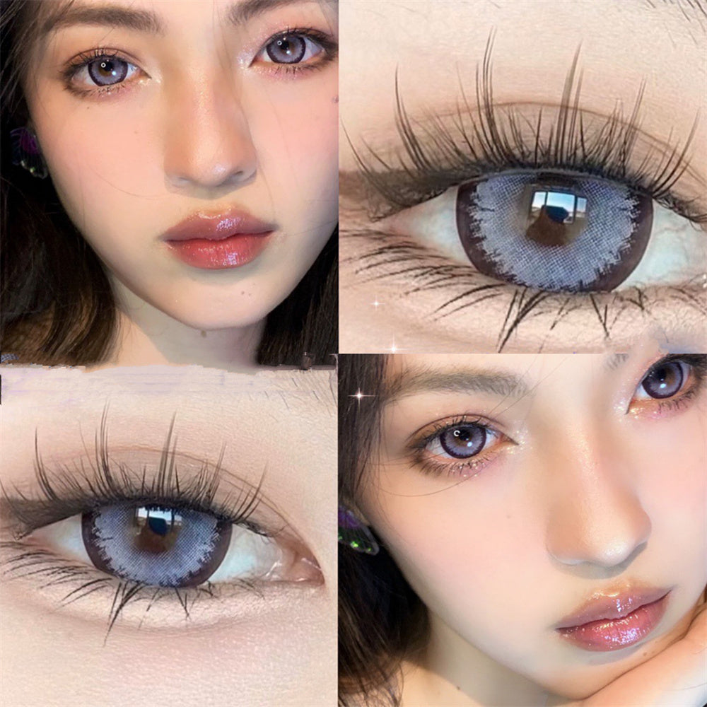 Morningcon Black currant blue Colored Contact Lenses For Eyes Half Yearly 2pcs
