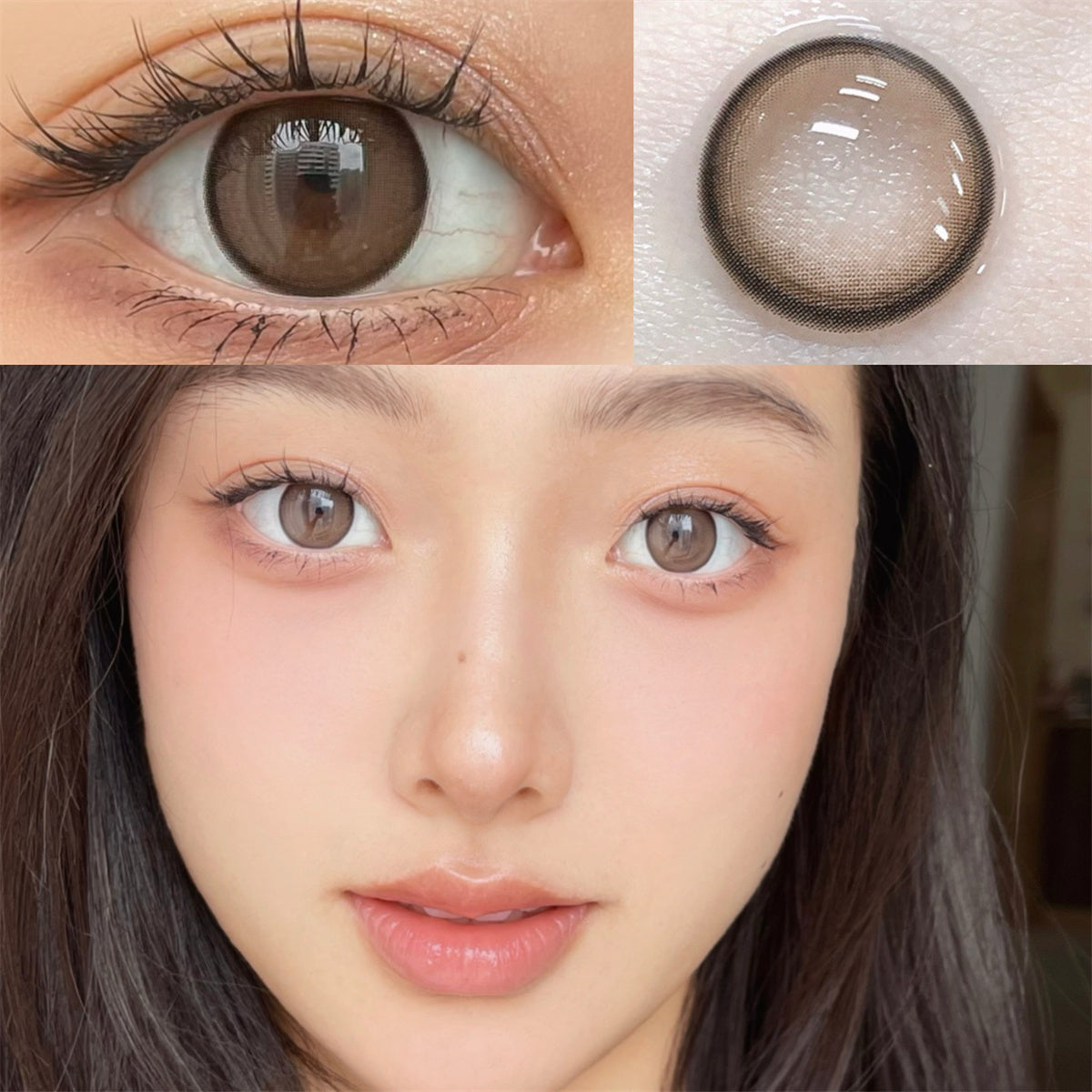 Morningcon Amber Tears ash Colored Contact Lenses For Eyes Half Yearly 2pcs