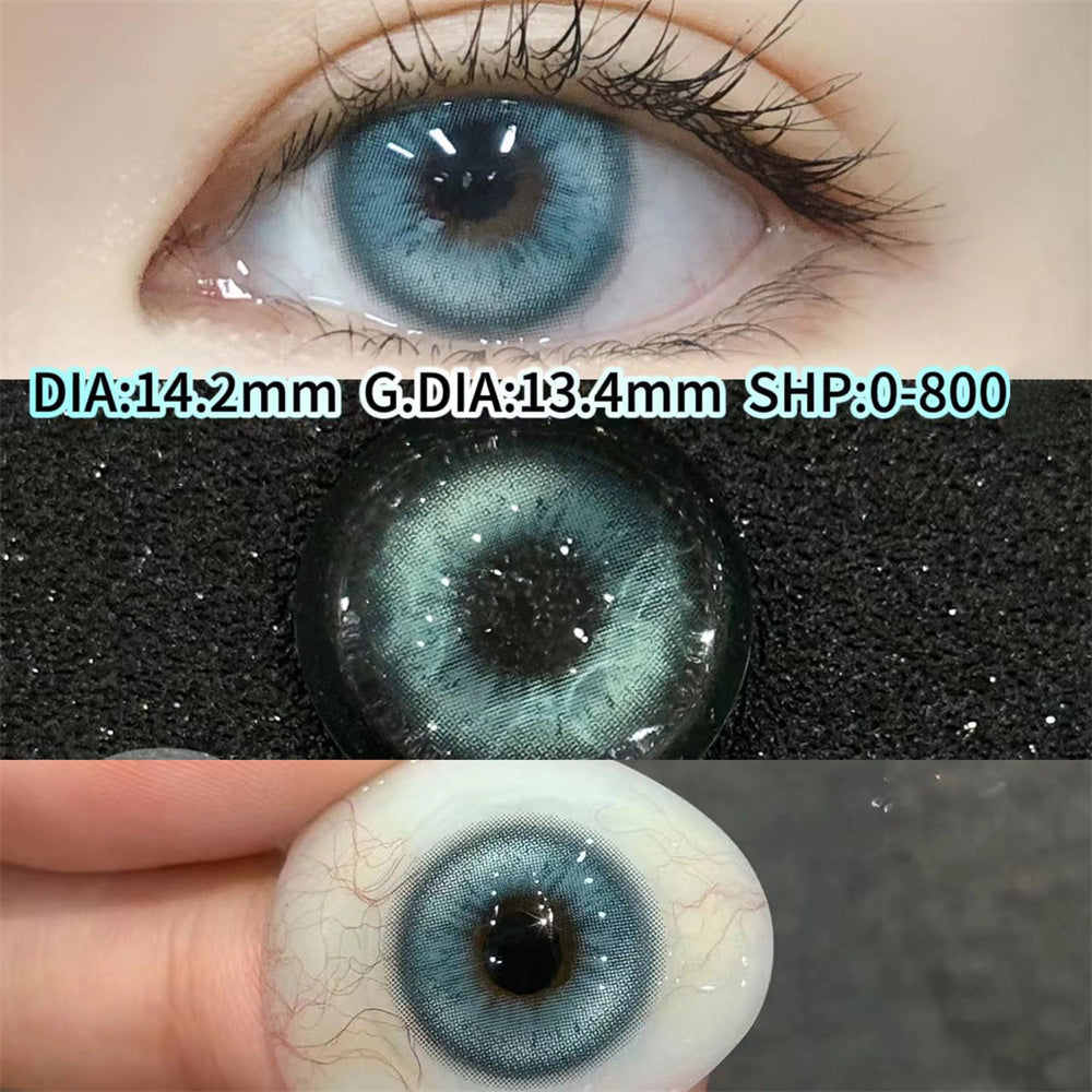Morningcon Atlanta Blue Colored Contact Lenses For Eyes Half Yearly 2pcs