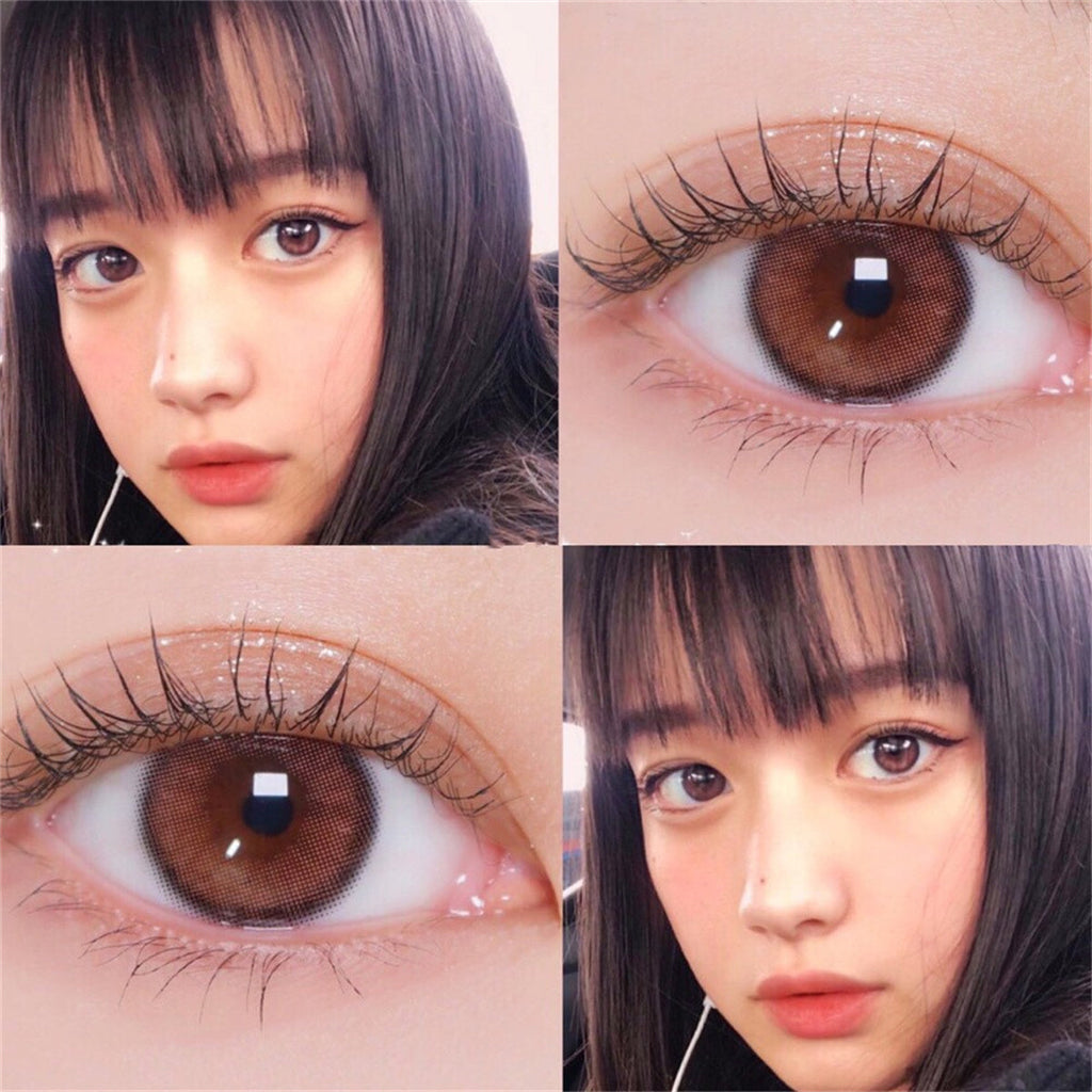Morningcon Amber Brown Colored Contact Lenses For Eyes Half Yearly 2pcs