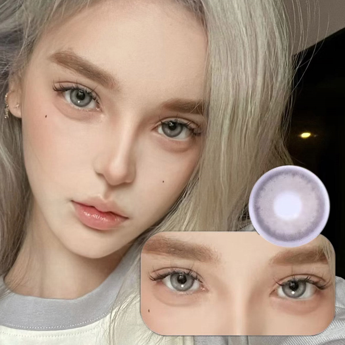 Morningcon Ash in the clouds Colored Contact Lenses For Eyes Half Yearly 2pcs