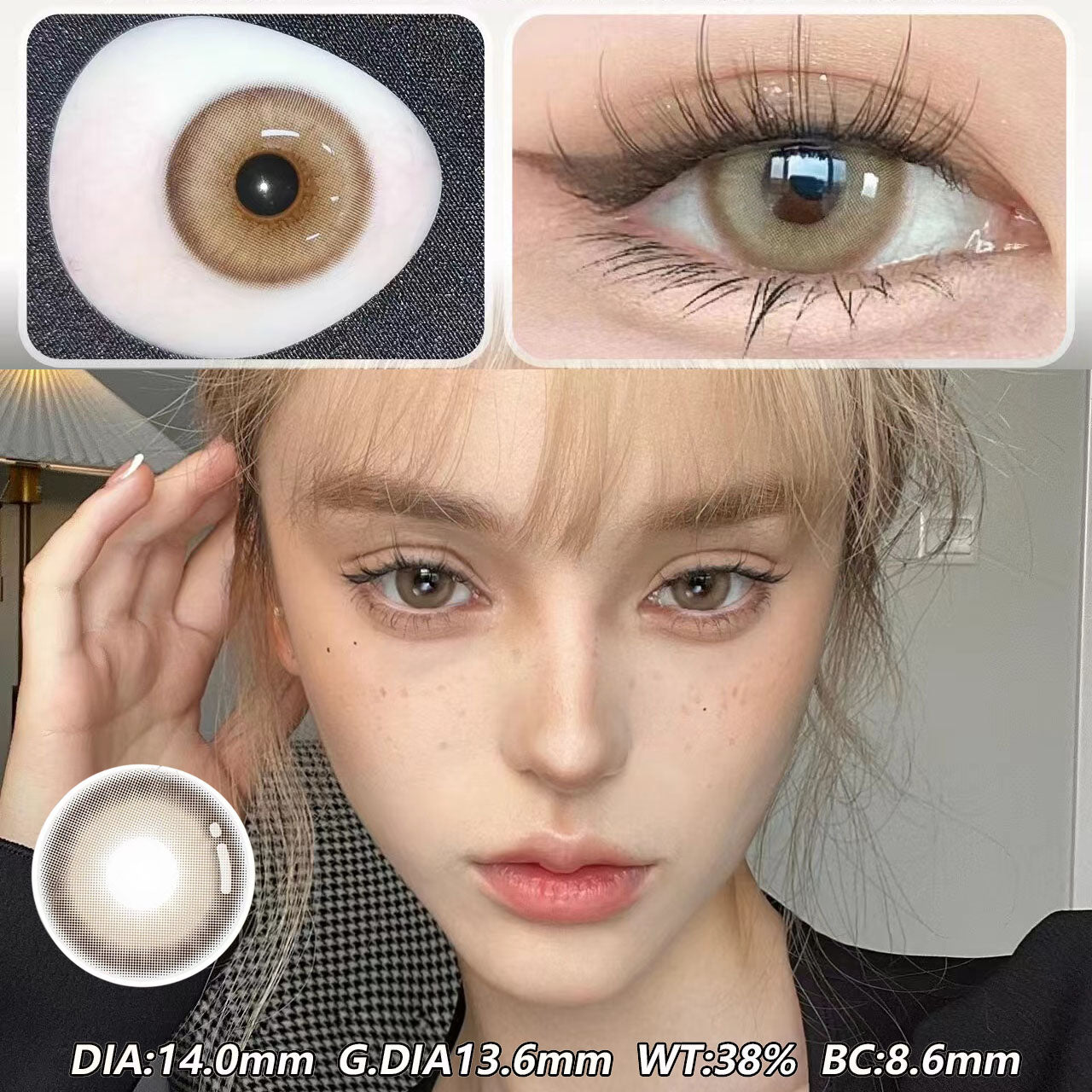Morningcon Aoki alpaca Colored Contact Lenses For Eyes Half Yearly 2pcs