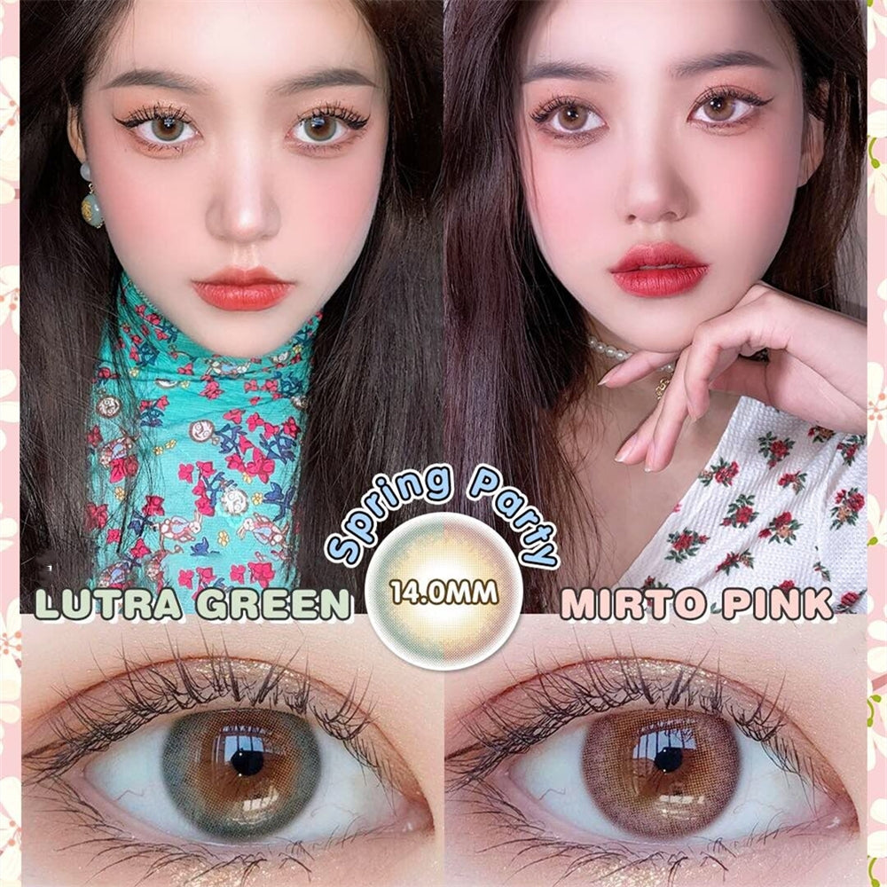 Morningcon Basilic Green Colored Contact Lenses For Eyes Half Yearly 2pcs