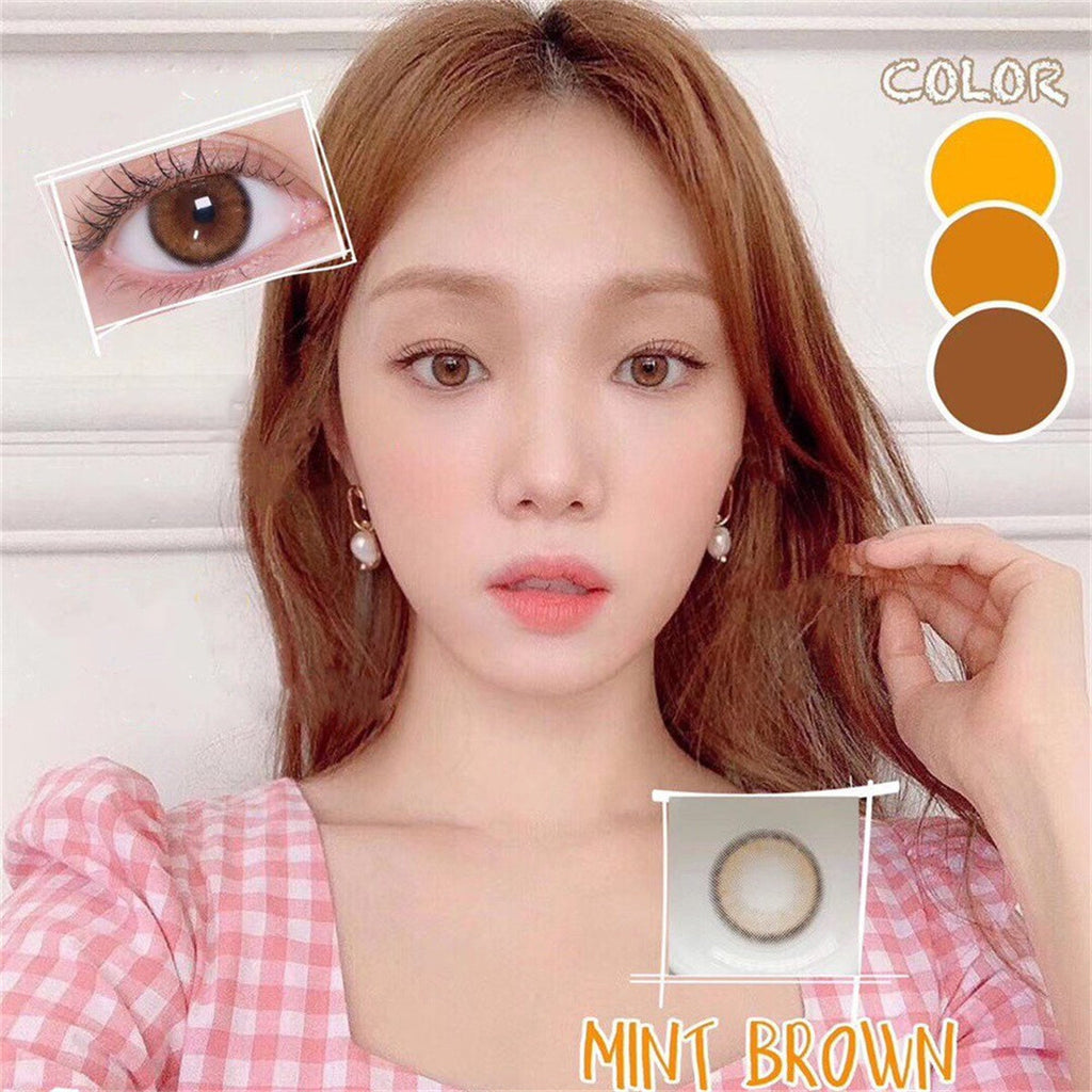 Morningcon Amber Brown Colored Contact Lenses For Eyes Half Yearly 2pcs