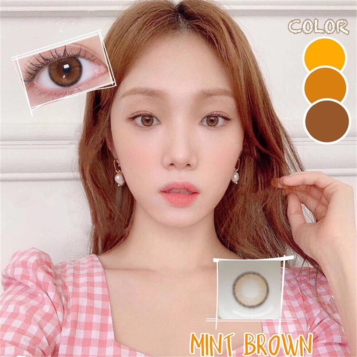 Morningcon Amber Brown Colored Contact Lenses For Eyes Half Yearly 2pcs