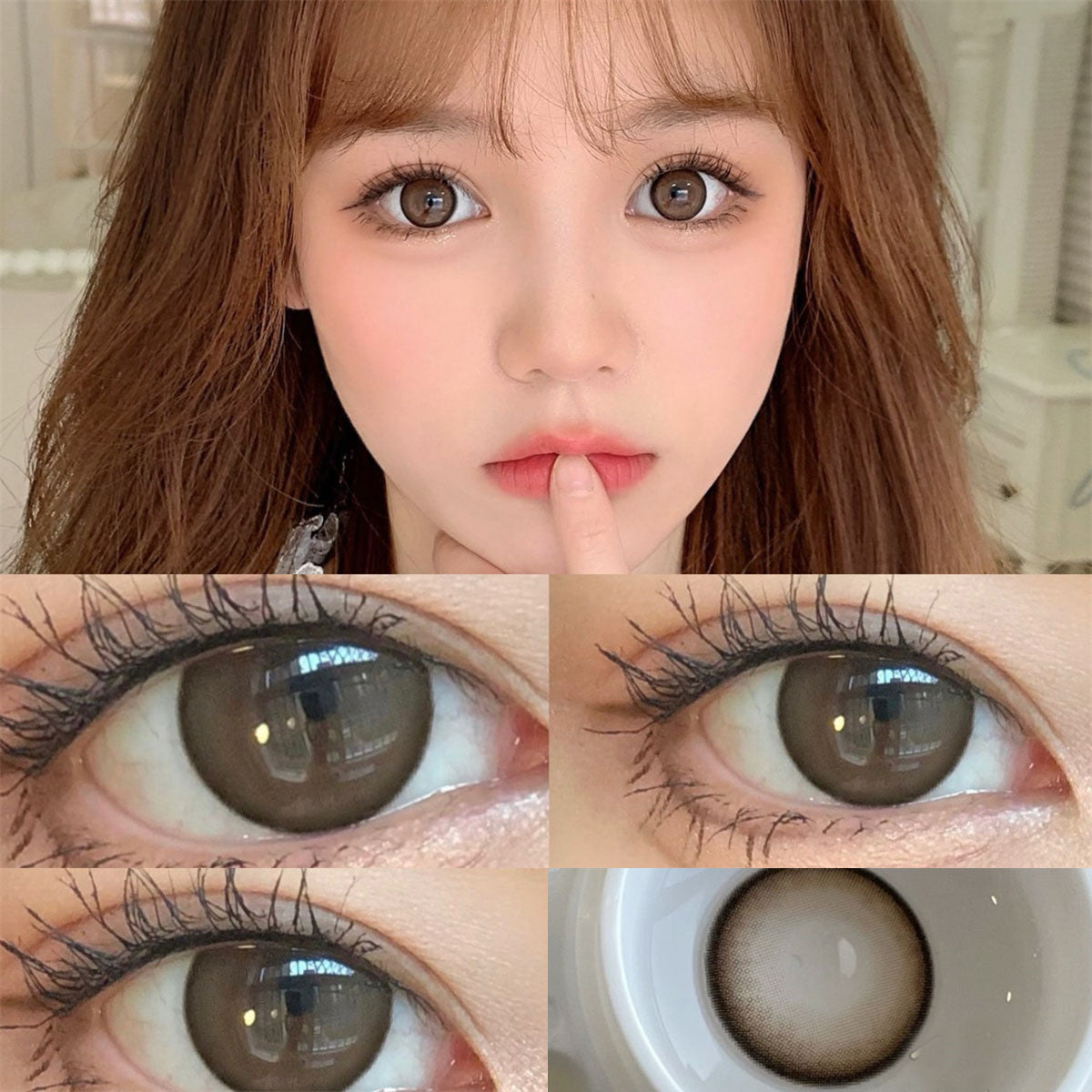 Morningcon Amber Tears ash Colored Contact Lenses For Eyes Half Yearly 2pcs