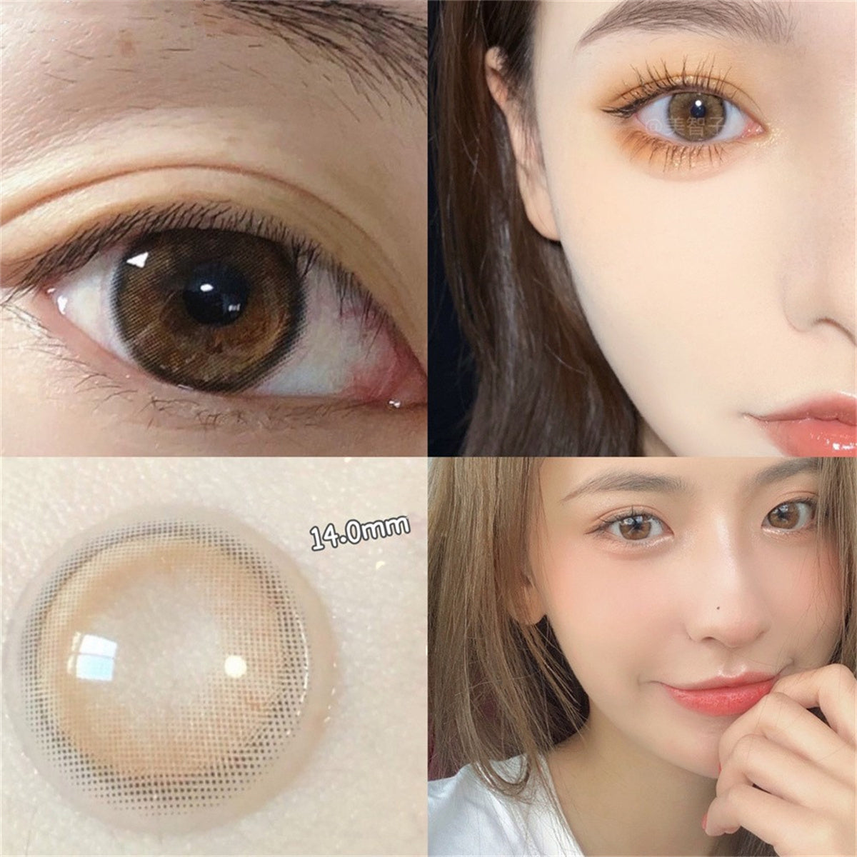 Morningcon Amber Brown Colored Contact Lenses For Eyes Half Yearly 2pcs