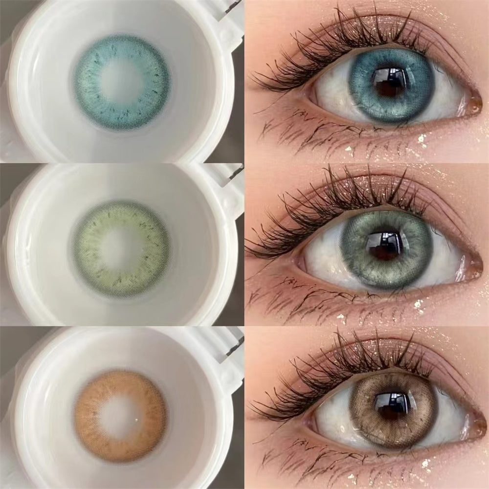 Morningcon Atlanta Blue Colored Contact Lenses For Eyes Half Yearly 2pcs