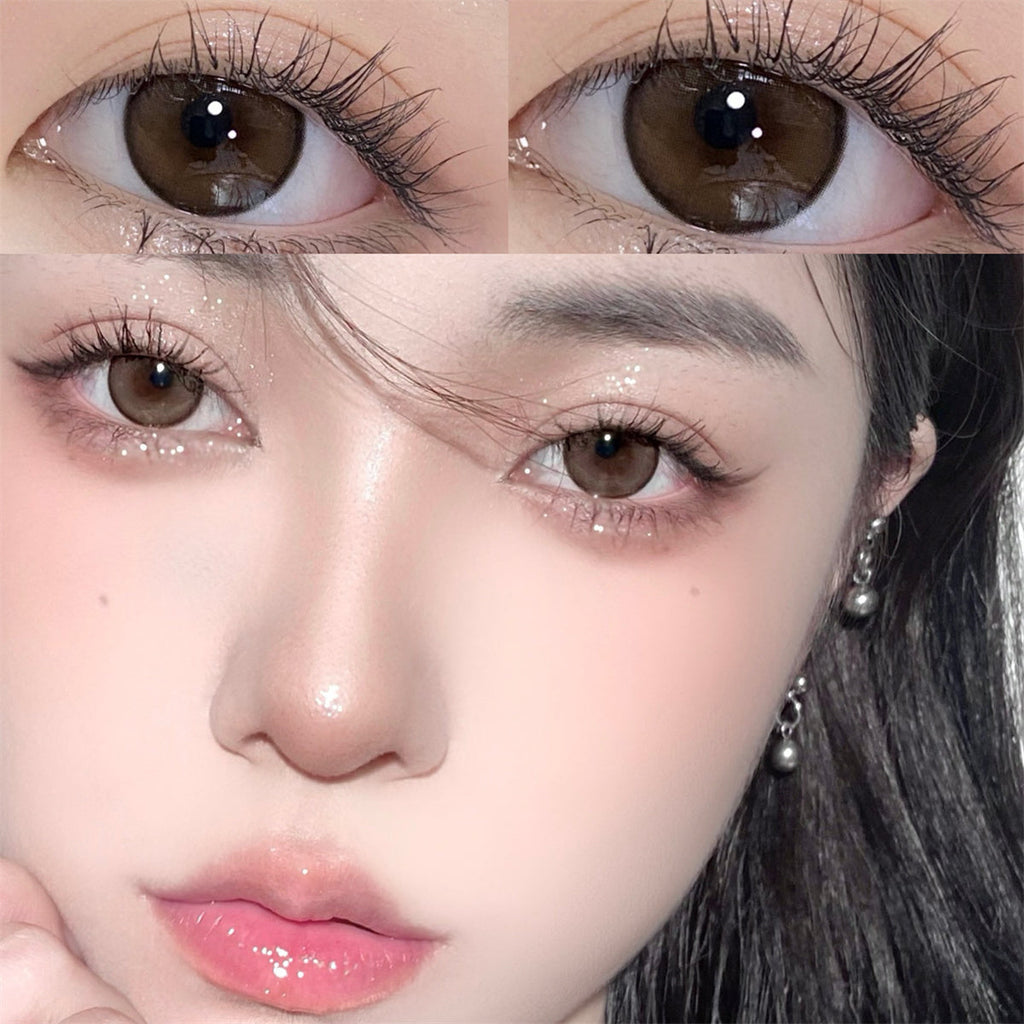 Morningcon Amber Tears ash Colored Contact Lenses For Eyes Half Yearly 2pcs