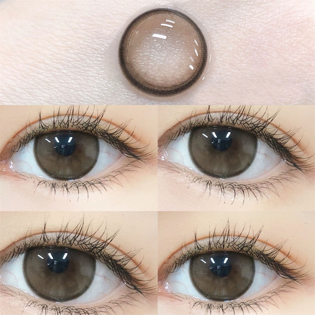 Morningcon Amber Tears ash Colored Contact Lenses For Eyes Half Yearly 2pcs