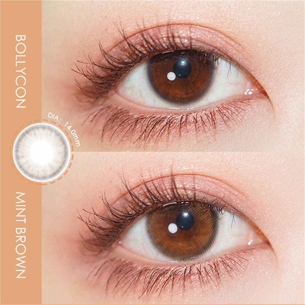 Morningcon Amber Brown Colored Contact Lenses For Eyes Half Yearly 2pcs