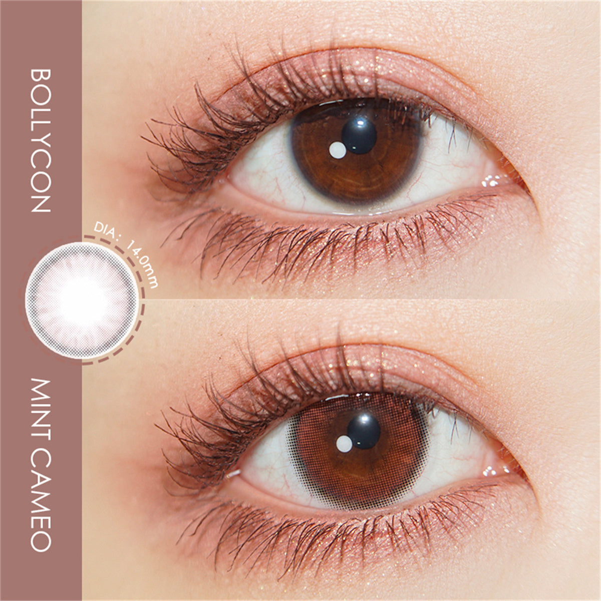 Morningcon Amber Brown Colored Contact Lenses For Eyes Half Yearly 2pcs